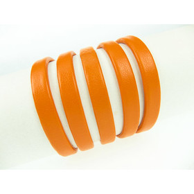 Recyceltes Leder gebugt ca, 6,0mm x 2,5mm - orange