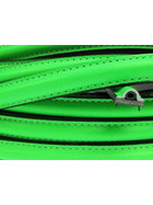 Lederband halbrund mit Naht ca, 10x5mm - grün (Neon)