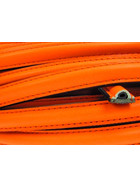 Lederband halbrund mit Naht ca, 10x5mm - orange (Neon)