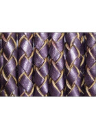 Lederband rund geflochten Ø2,5mm - violett (metallic)