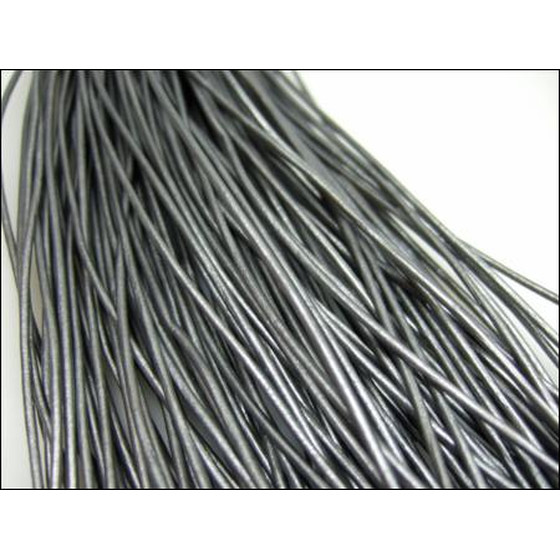 Lederschnur rund ca, 1,5mm - stahl (metallic)