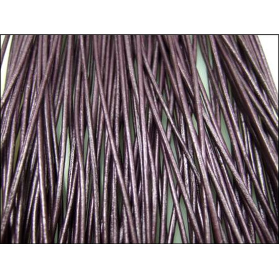 Lederschnur rund ca, 1,5mm - violett (metallic)