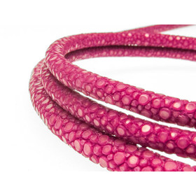 Rochenlederband ca, 3mm (Länge: 43-45cm) - fuchsia