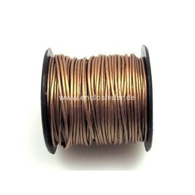 25 Meter Lederschnur rund ca, 1,0mm - bronze (metallic)