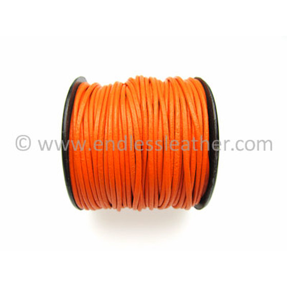 25 Meter Lederschnur rund ca, 1,0mm - orange