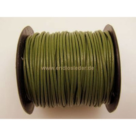 25 Meter Lederschnur rund ca, 1,0mm - olive