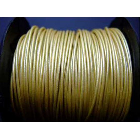 25 Meter Lederschnur rund ca, 1,5mm - gold (metallic)