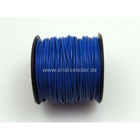 25 Meter Lederschnur rund ca, 2,0mm - blau