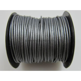 25 Meter Lederschnur rund ca, 2,0mm - stahl (metallic)