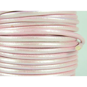 Kernlederriemen rund ca, 2,0mm - rosa (metallic)