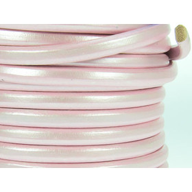 Kernlederriemen oval ca, 10,0 x 6,0mm - rosa (metallic)