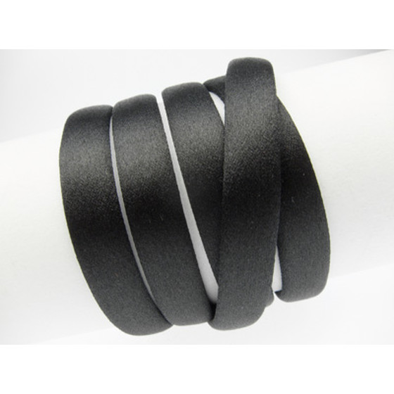 Seidenband ohne Kern ca, Ø8,0 x 4,0mm - schwarz