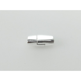 Zinn-Magnetverschluss, flach, 5,0x2,0mm - Echtversilbert