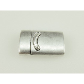 Zinn-Magnetverschluss, flach, 14,0x4,0mm - Antik Silber