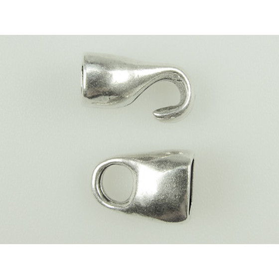 Zinn-Hakenverschluss, Regaliz, 10,0x6,0mm - Antik Silber