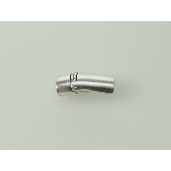 Zinn-Magnetverschluss, halbrund, 10,0x5,0mm - Antik Silber