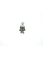 Edelstahl-Charm Totenkopf weißer Kristall ca, 17mm