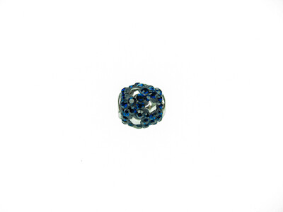 Großlochperle Kristall + Sternchen Ø5,0mm - dunkelblau