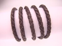Eco Cord® Bio-Nappaleder rund geflochten, extra weich Ø4,0mm - castagno