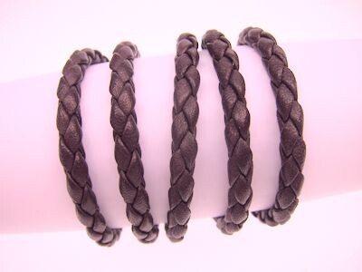 Eco Cord® Bio-Nappaleder rund geflochten Ø5,0mm - castagno