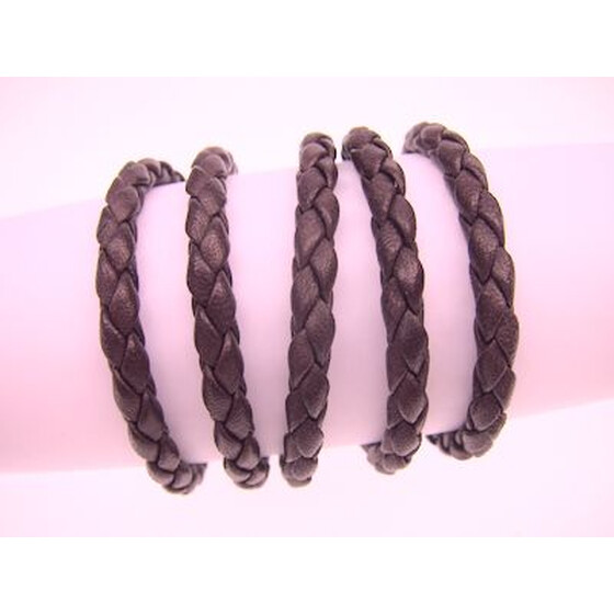 Eco Cord® Bio-Nappaleder rund geflochten Ø5,0mm - castagno