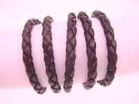 Eco Cord® Bio-Nappaleder rund geflochten Ø5,0mm - castagno