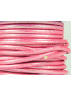 Kernlederriemen rund ca, 3,0mm - fuchsia (metallic)