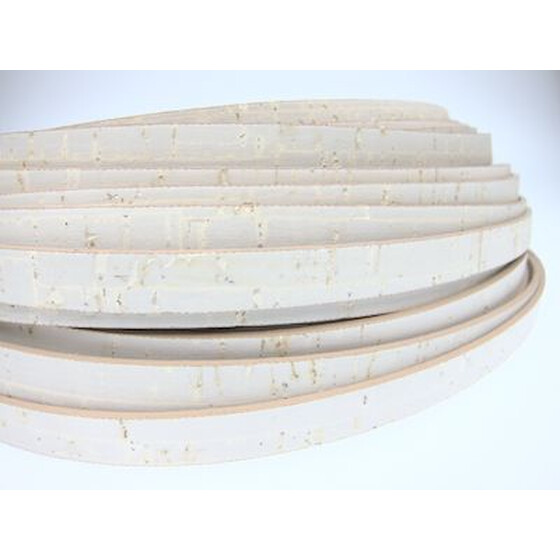 Korkband ca, 10 x 2 mm - vintage weiß