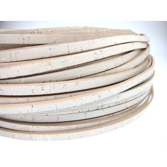 Korkband ca, 5 x 2 mm - vintage weiß