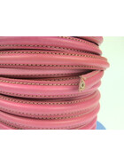 Lederband halbrund mit Naht ca, 10x5mm - pink