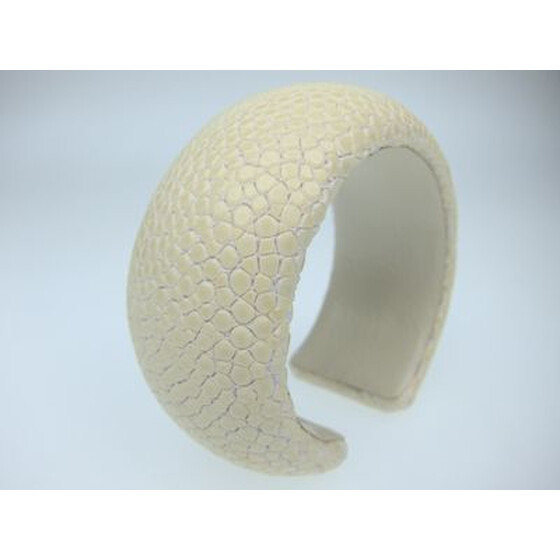 Rochenleder Armspange, Breite 30mm - offwhite