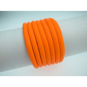 Nappaleder rund gesäumt Ø4,0mm - Neon Orange