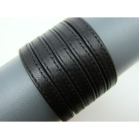 Nappaleder mit Doppelnaht 7,0 x 2,0mm - schwarz