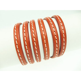 Lederband mit Naht 5,0 x 2,0mm - orange