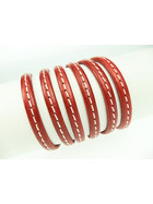 Lederband mit Naht 5,0 x 2,0mm - rot