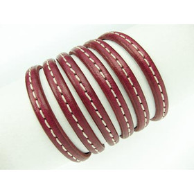 Lederband mit Naht 5,0 x 2,0mm - bordeaux