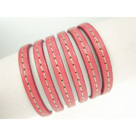 Lederband mit Naht 5,0 x 2,0mm - rosa