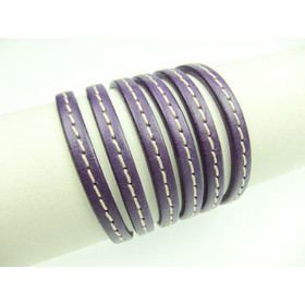 Lederband mit Naht 5,0 x 2,0mm - violett