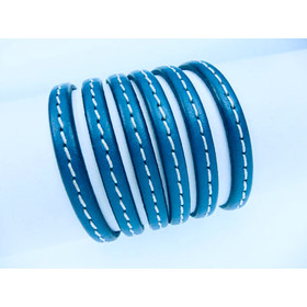 Lederband mit Naht 5,0 x 2,0mm - blau