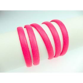 Flaches Lederband 5,0x2,0mm - neon pink