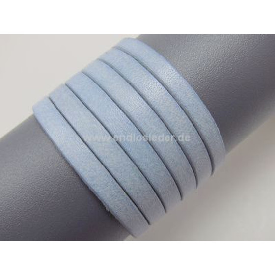 flaches Lederband 5,0 x 2,0mm - pastellrauchblau