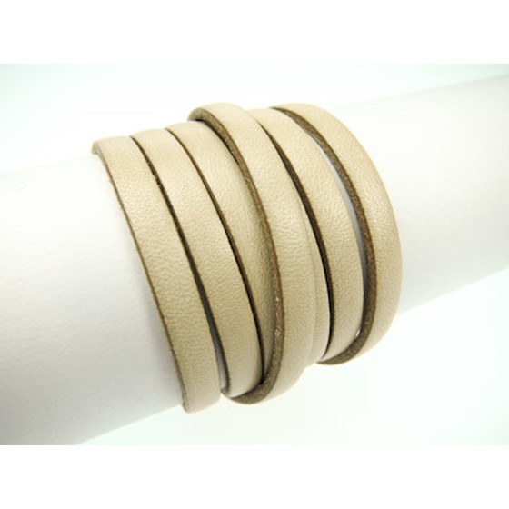 flaches Lederband 5,0 x 2,0mm - pastellbeige