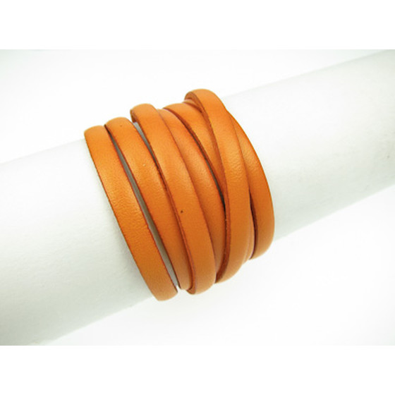 flaches Lederband 5,0 x 2,0mm - orange