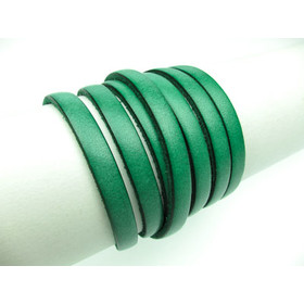 flaches Lederband 5,0 x 2,0mm - emerald